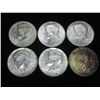 6 ASSORTED 40% SILVER KENNEDY HALF DOLLARS