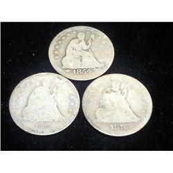 1854,60 & 76 SEATED LIBERTY QUARTERS