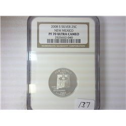 2008-S SILVER NEW MEXICO QUARTER NGC PF70 ULTRACAM