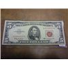 Image 1 : 1963 FIVE DOLLAR US NOTE RED SEAL