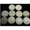 Image 2 : 10 ASSORTED 1960'S WASHINGTON SILVER QUARTERS