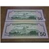 Image 2 : 2-2004 $50 FRN'S CRISP CU CONSECUTIVE SERIAL #'S