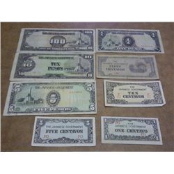 8 PIECES OF JAPANESE INVASION CURRENCY