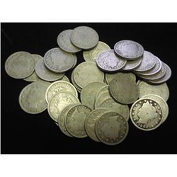 40 ASSORTED LIBERTY "V" NICKELS