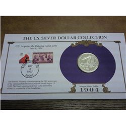 1904 MORGAN SILVER DOLLAR AND STAMP SET