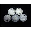 Image 1 : 5-(HOLED) SEATED LIBERTY HALF DIMES