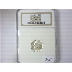 1964 SILVER ROOSEVELT DIME NGC MS66