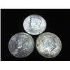 Image 1 : 3-1964 90% SILVER KENNEDY HALF DOLLARS