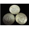 Image 2 : 3-1964 90% SILVER KENNEDY HALF DOLLARS