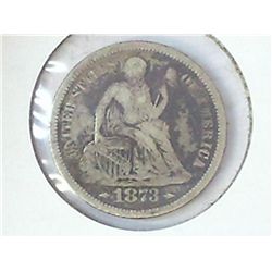 1873 SEATED LIBERTY DIME (FINE)