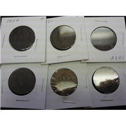 1802,31,38,38,39 & 95 US LARGE CENTS