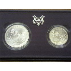 1991 MT. RUSHMORE 2 COIN UNC SET