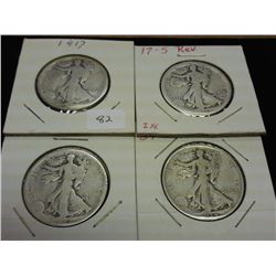 1917,17-S REV., 27-S & 34-S WALKING LIBERTY HALFS