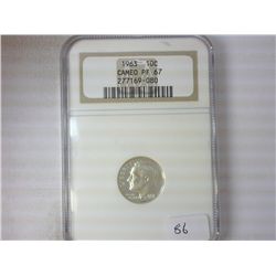 1963 SILVER ROOSEVELT DIME NGC PF67 CAMEO