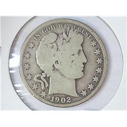 1902 BARBER HALF DOLLAR (VERY GOOD)