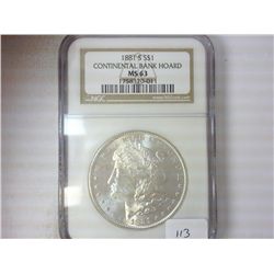1881-S MORGAN SILVER DOLLAR NGC MS63