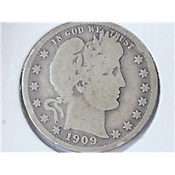 1909-D BARBER QUARTER