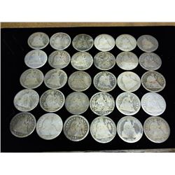 30 ASSORTED SEATED LIBERTY DIMES