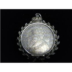 VERY NEAT SILVER PENDANT WITH 1897 SWEDEN 2 KRONER