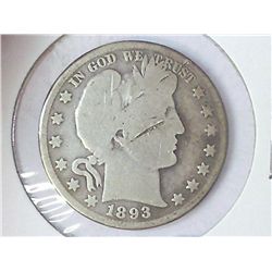 1893 BARBER HALF DOLLAR