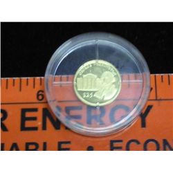 2000 LIBERIA GOLD $25 PROOF MINI COIN