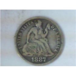 1887 SEATED LIBERTY QUARTER (VERY FINE)