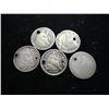 Image 1 : 5 (HOLED) SEATED LIBERTY HALF DIMES