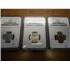 Image 1 : 1972 MS63, 74 MS64 & 76 MS66 NGC JEFFERSON NICKELS