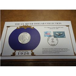 1926-D PEACE SILVER DOLLAR AND STAMP SET