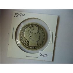 1894 BARBER HALF DOLLAR (VERY GOOD)