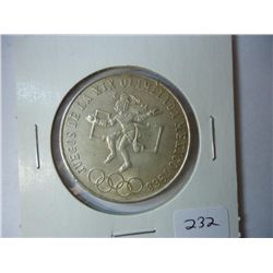 1968 MEXICO OLYMPIC 25 PESOS SILVER .5208 OZ. ASW