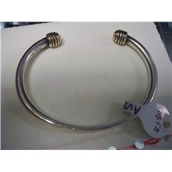 James Avery Sterling Silver Bangle with 14K Gold Tips