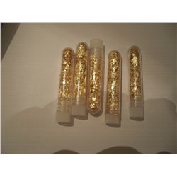 5 LARGE VIALS GOLD FLAKES