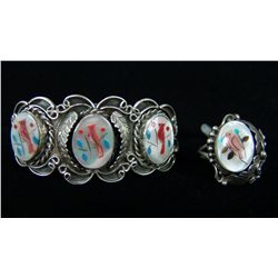 Zuni Inlay Ring & Bracelet Set
