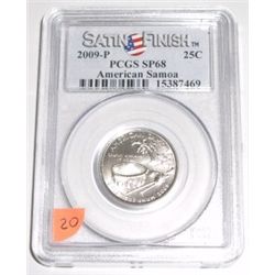 2009-P U.S. Territories *AMERICAN SAMOA* Satin Finish Quarter *CERTIFIED by PCGS SP68*!