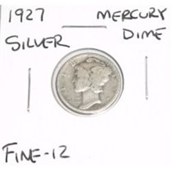 1927 Mercury Silver Dime *FINE-12 GRADE*!!