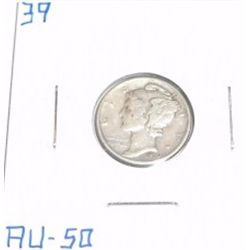 1939 Mercury Silver Dime *AU-50 HIGH GRADE*!!