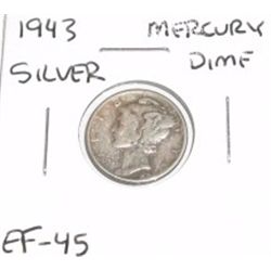 1943 Mercury Silver Dime *EXTRA FINE-45 GRADE*!!