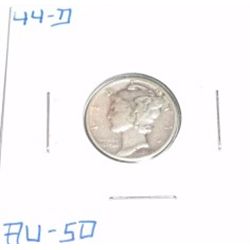 1944-D Mercury Silver Dime *AU-50 HIGH GRADE*!!