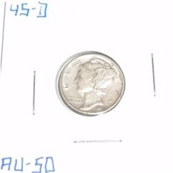 1945-D Mercury Silver Dime *AU-50 HIGH GRADE*!!