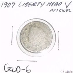 1907 Liberty Head "V" Nickel *GOOD-6 CONDITION*!!