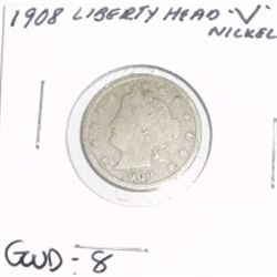 1908 Liberty Head "V" Nickel *GOOD-8 CONDITION*!!