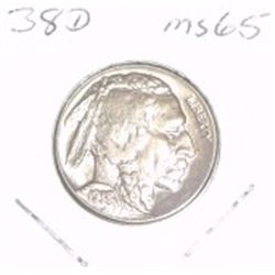 1938-D Buffalo Nickel *RARE MS-65 HIGH GRADE*!!