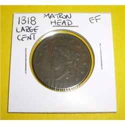 1818 Matron Head Large Cent *EXTREMELY RARE EXTRA FINE GRADE*!!!