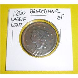 1850 Braided Hair Large Cent *EXTREMELY RARE EXTRA FINE GRADE*!!!