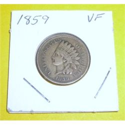 1859 Indian Head Cent *EXTREMELY RARE 1st YEAR COIN VERY FINE GRADE*!!!