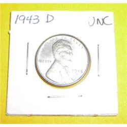 1943-D Lincoln Wheat STEEL Cent *RARE WAR STEEL CENT UNC GRADE*!!!