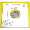 Image 1 : 1837 SILVER Half Dime Seated Liberty Varitey 1 *EXTREMELY RARE VERY FINE GRADE*!!!