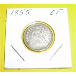 1855 Dime Seated Liberty Variety 3 *RARE EXTRA FINE GRADE*!!