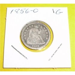 1856-O Dime Seated Liberty Variety 2 RESUMED *RARE VERY GOOD GRADE*!!